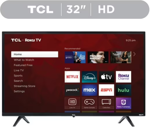 TCL 32" 720p HD LED Smart TV with Roku TV