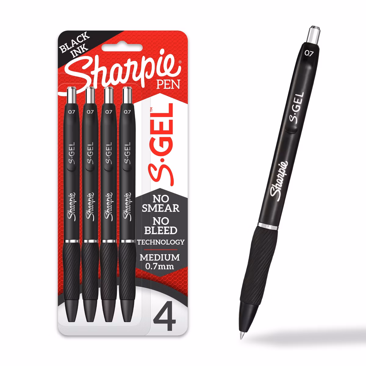 Sharpie S-Gel Pens Black Ink 0.7mm Medium Tip 4-Pack Deal