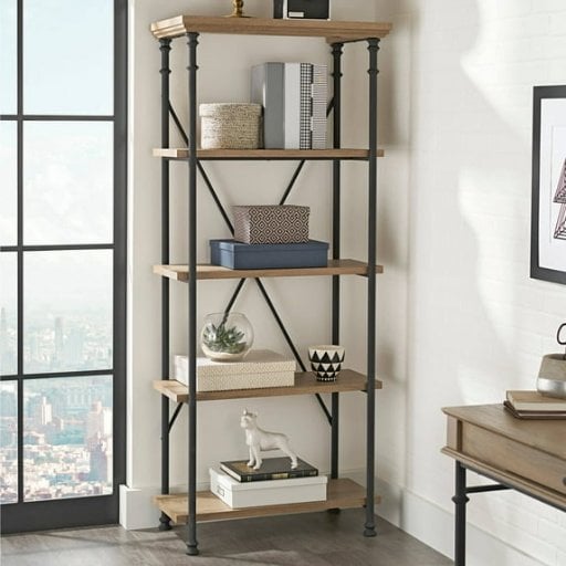 Better Homes & Gardens River Crest 5-Shelf Bookcase (Rustic Oak Finish) Deal