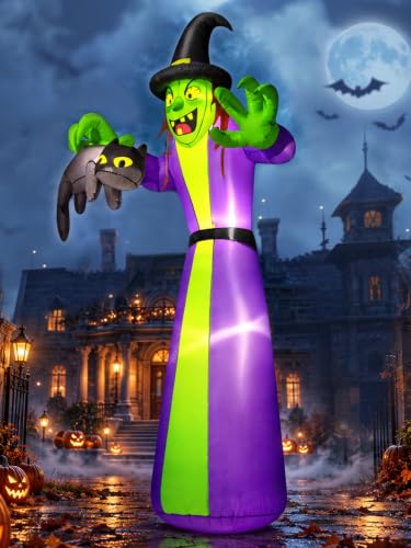 zukakii 12FT Giant Halloween Inflatables Witch Outdoor Decorations Deal