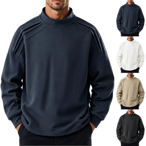 Men's Mock Neck Long Sleeve Pullover Deal