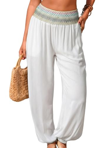 Dokotoo Harem Boho Flowy Beach Pants