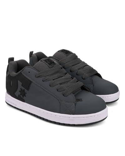 DC Men's Court Graffik Skate Shoe, Dark Grey/Black/White Deal