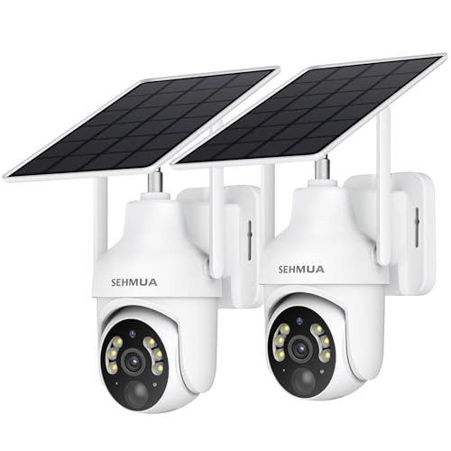SEHMUA 2K Solar Security Cameras Wireless Outdoor