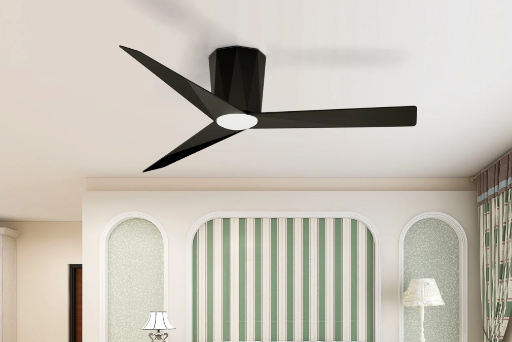 Roomratv Black Ceiling Fan with Dimmable LED Lights 52 Inch