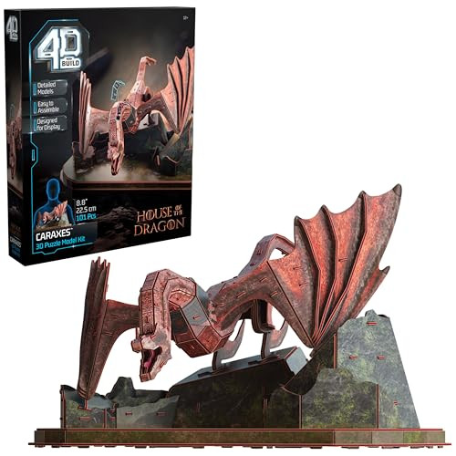 101-Piece 4D Build Game of Thrones: House of The Dragon 3D Model Kit (Caraxes)