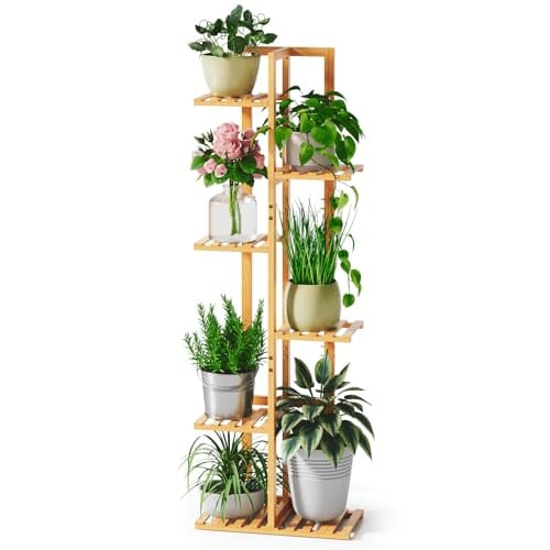 ROSSNY 6-Tier 48" 7-Potted Bamboo Plant Stand Indoor Deal