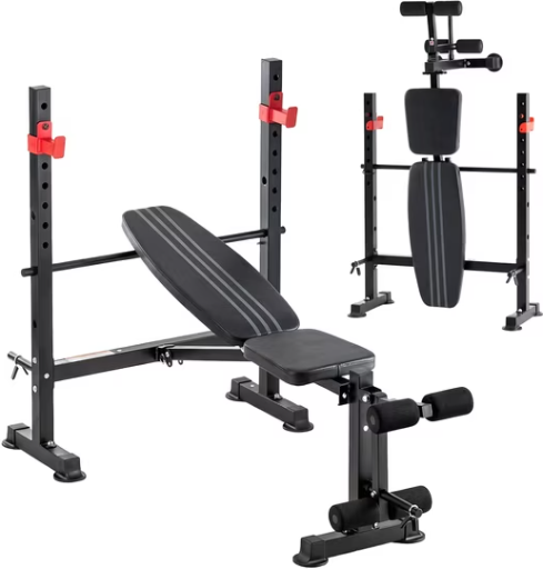 EDX Adjustable Weight Bench with Leg Extension & Curl, 650 lbs Capacity