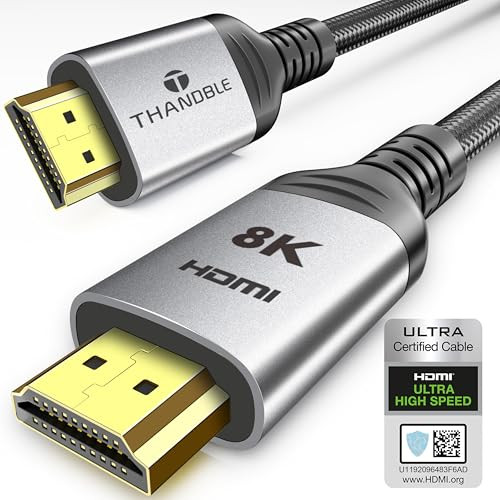 THANDBLE Certified Ultra High Speed HDMI 2.1 Cable 6.6'