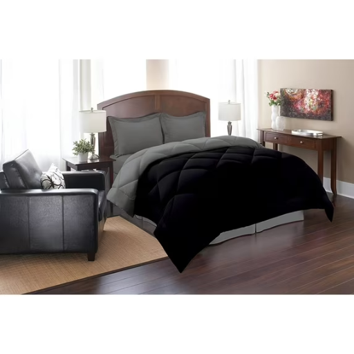 3-Piece Celine Line High Quality Comforter Set King/Cal King Black/Gray