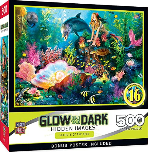 Masterpieces Secrets of The Deep 500 Piece Glow in The Dark Jigsaw Puzzle