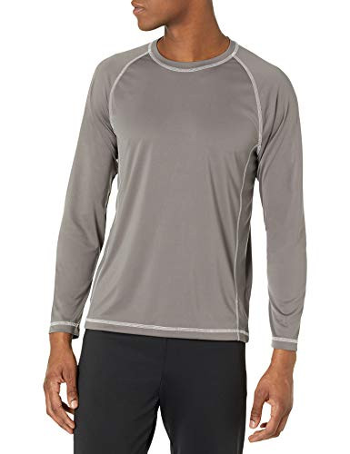 Amazon Essentials Men's Long-Sleeve UPF 50 Swim Tee (Charcoal, Size L)