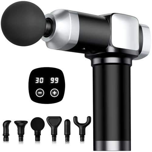 Camefer 30-Speed Deep Tissue Massage Gun w/ 6 Attachments