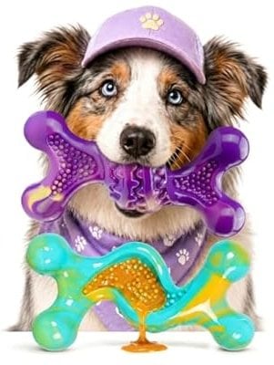Kseroo Indestructible Dog Toy 2-Pack, Bacon Flavor