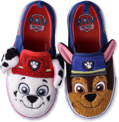 Toddlers-Little Kids Character Fleece Slip On Shoes (Paw Patrol, Toy Story, Monsters Inc, Mickey, Frozen)