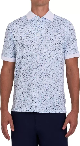 Bad Birdie Men's Evolution Ridge Performance Golf Polo (Salt Shaker/Pale Blue)