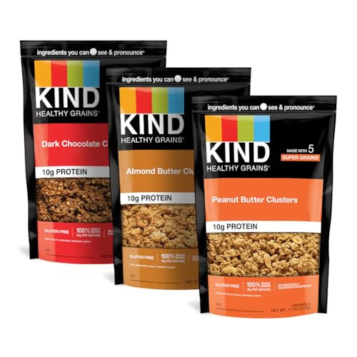 KIND Healthy Grains Clusters Granola Variety Pack 3 Count 11oz ea