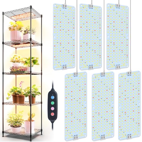 6-Pack Panel Grow Lights for Seed Starting, Veg, Bonsai & Seedling