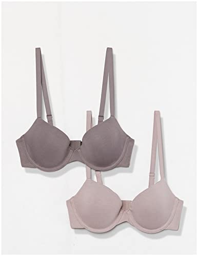 Amazon Essentials Women's Underwire Lightly Padded Demi Cup Microfibre Bra 2-Pack Deal