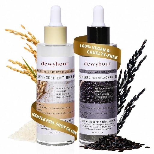 Skin Exfoliating Black & White Rice Ampoule Duo Set