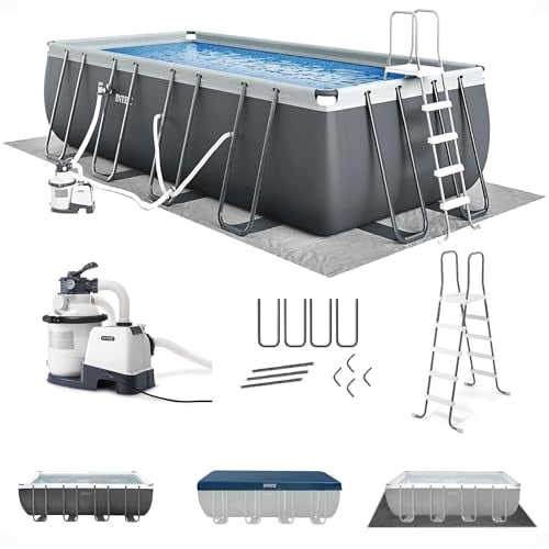 INTEX Ultra XTR Deluxe Rectangular Above Ground Swimming Pool Set 18ft x 9ft x 52in