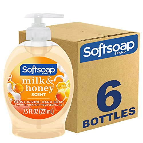 6 Pack of Softsoap Moisturizing Liquid Hand Soap, Milk and Honey, 7.5 Fl. Oz.