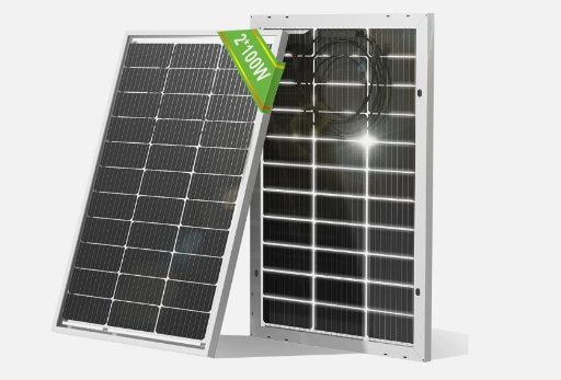 EcoWorthy Bifacial 100W 12V Monocrystalline Solar Panels 2-Count