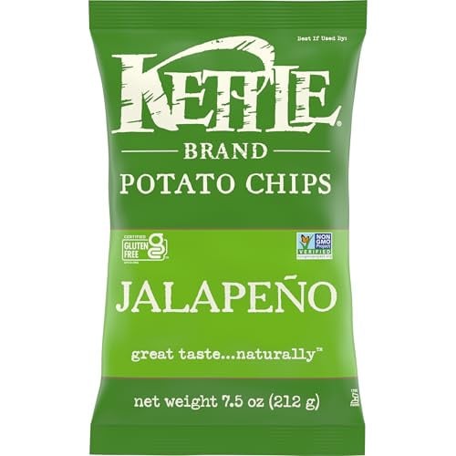 Kettle Brand Jalapeno Kettle Potato Chips, Gluten-Free, Non-GMO, 7.5 oz Bag