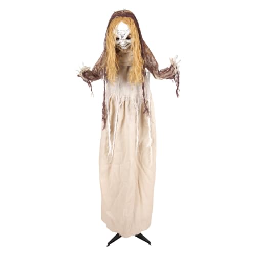 Haunted Hill Farm 3.9-Ft. Rising Head Creepy Girl Halloween Animatronic Deal