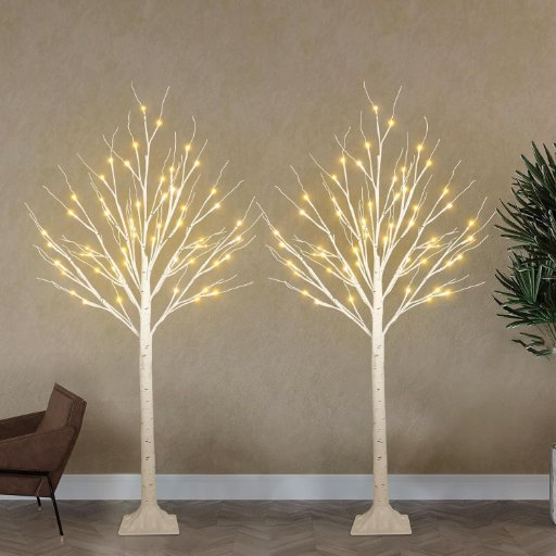 Albelt 2-Pack 4FT Lighted Birch Tree
