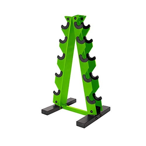CAP Barbell 5-Tier A-Frame Dumbbell Weight Rack (Green)