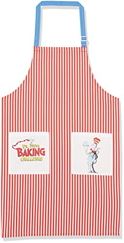 Chef Works Dr. Suess Baking Challenge Apron (Red & White w/ Blue Stripes)