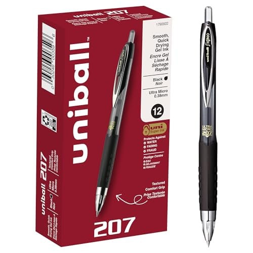 Uniball 207 Retractable Gel Pens 12-Pack (Ultra Micro Point, 0.38mm, Black) Deal