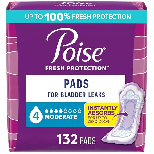 Poise Incontinence Pads for Women, 132 Count