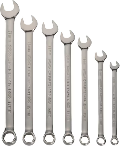 Craftsman OVERDRIVE 7-Piece 6-Point Metric Combination Wrench Set