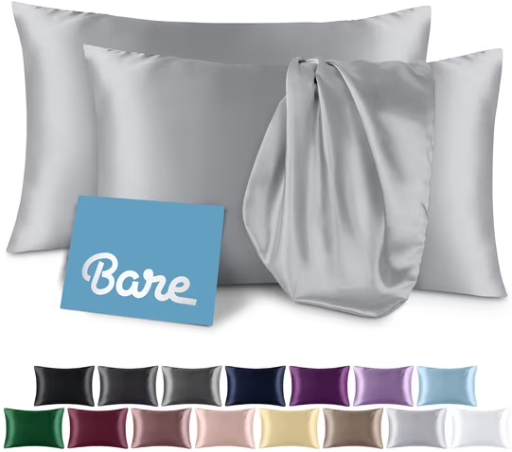 Bare Home Satin Pillowcase Set King 20x40 Silver Deal