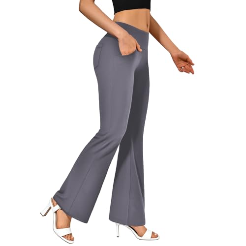 CADITEX Flare Leggings with Pockets Bootcut Yoga Pants Grey M Deal