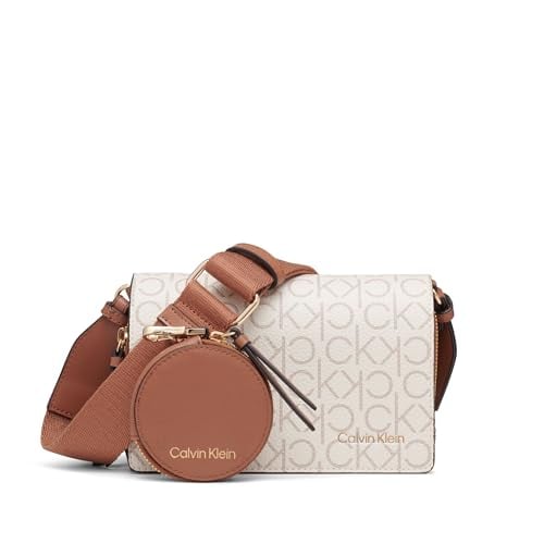 Calvin Klein Millie Triple Compartment Crossbody Camera Bag (Vanilla/Khaki/Caramel)