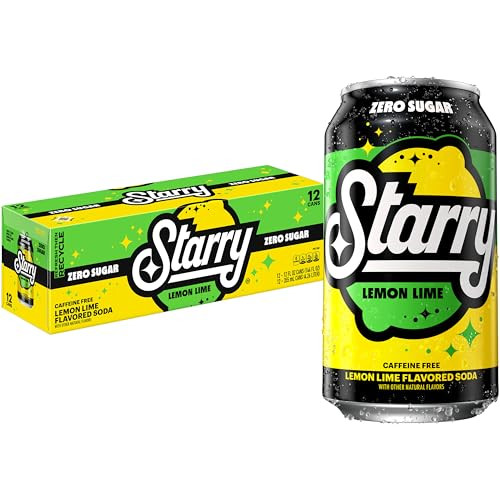 Starry Lemon Lime Soda 12 Fl Oz Cans (4 Packs of 12)