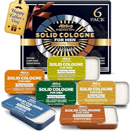 6 Pack Solid Cologne for Men Deal