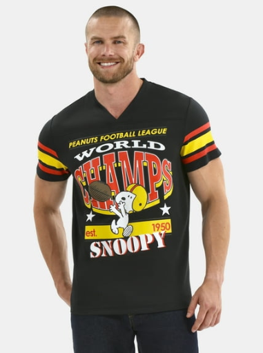 Snoopy Men's and Big Men's Mesh Football Jersey, Sizes S-XL
