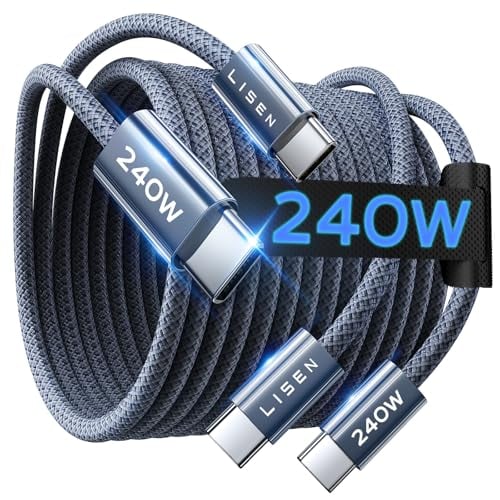 LISEN 2-Count 6.6' 240W USB-C to USB-C Charging Cable Deal