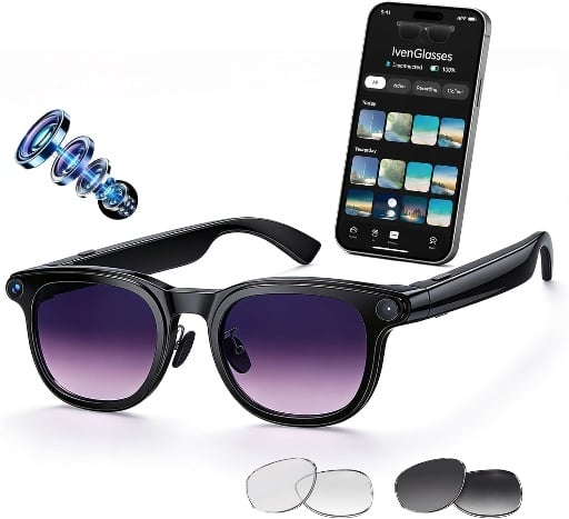 AI Smart Glasses with 8MP HD Camera, 30FPS EIS Video Recording Deal