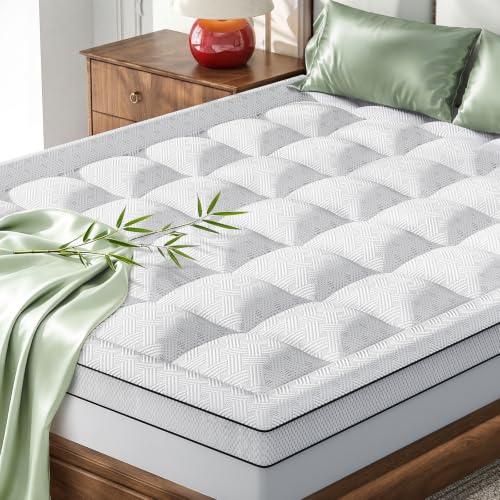 Qocismile 3" Bamboo Viscose Shredded Memory Foam Pillow Top Mattress Topper Deal