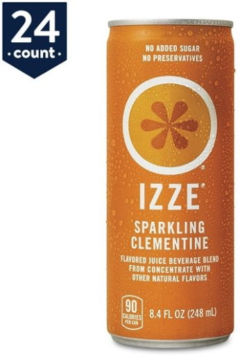 IZZE Sparkling Juice, Clementine, 8.4 oz Cans, 24 Count