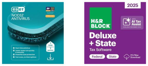 H&R Block Tax Software Deluxe + State 2025 + ESET NOD32