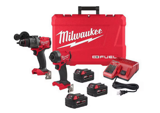 Milwaukee M18 FUEL Hammer Drill and Impact Driver Combo Kit with (3) 5.0Ah Batteries