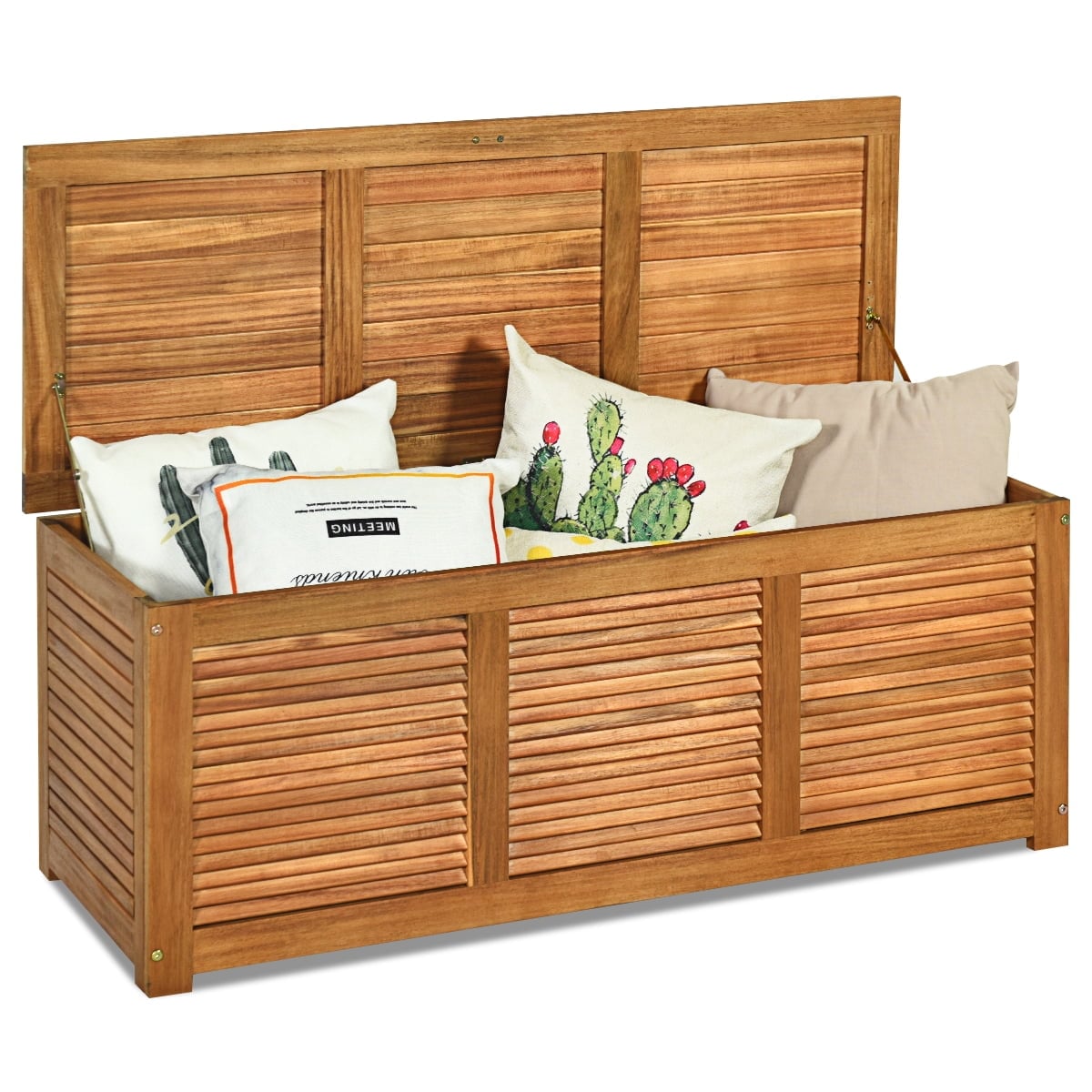 Costway 46-Gallon Acacia Wood Deck Storage Bench Deal
