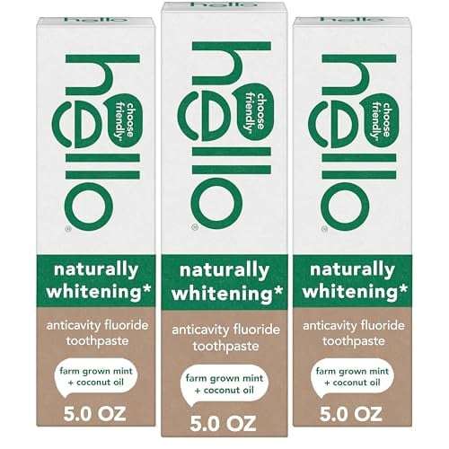 Hello Naturally Whitening Anticavity Fluoride Toothpaste 3-Pack 5-Oz