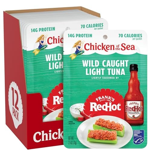 12-Pack 2.5-Ounce Chicken of the Sea Frank's RedHot Wild Caught Light Tuna Packets Deal